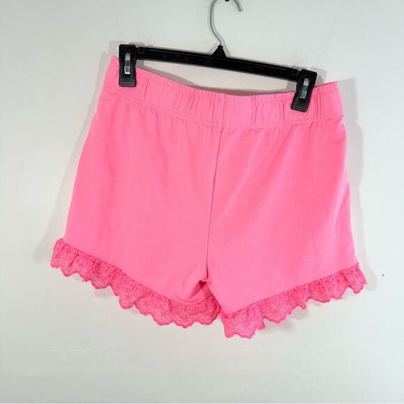 Lilly Pulitzer Skylar Pink Ruffle Eyelet Pull On Stretch Waist Shorts Small - Picture 8 of 8